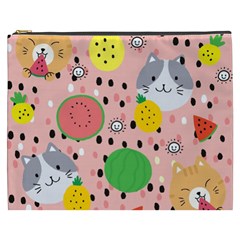Cats And Fruits  Cosmetic Bag (xxxl) by Sobalvarro