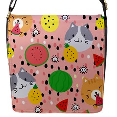 Cats And Fruits  Flap Closure Messenger Bag (s) by Sobalvarro