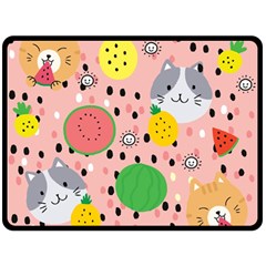 Cats And Fruits  Double Sided Fleece Blanket (large)  by Sobalvarro