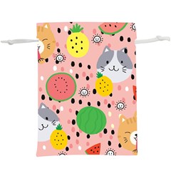 Cats And Fruits   Lightweight Drawstring Pouch (xl) by Sobalvarro