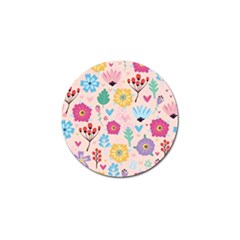 Tekstura-fon-tsvety-berries-flowers-pattern-seamless Golf Ball Marker by Sobalvarro