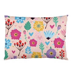 Tekstura-fon-tsvety-berries-flowers-pattern-seamless Pillow Case by Sobalvarro