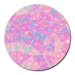 Pink Blue Peach Color Mosaic Round Mousepads