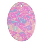 Pink Blue Peach Color Mosaic Ornament (Oval)