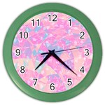 Pink Blue Peach Color Mosaic Color Wall Clock