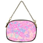 Pink Blue Peach Color Mosaic Chain Purse (Two Sides) Front