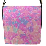 Pink Blue Peach Color Mosaic Flap Closure Messenger Bag (S)
