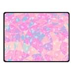 Pink Blue Peach Color Mosaic Double Sided Fleece Blanket (Small) 