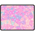 Pink Blue Peach Color Mosaic Double Sided Fleece Blanket (Large) 