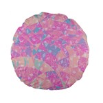 Pink Blue Peach Color Mosaic Standard 15  Premium Flano Round Cushions