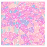 Pink Blue Peach Color Mosaic Large Satin Scarf (Square)