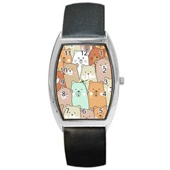 Colorful-baby-bear-cartoon-seamless-pattern Barrel Style Metal Watch by Sobalvarro