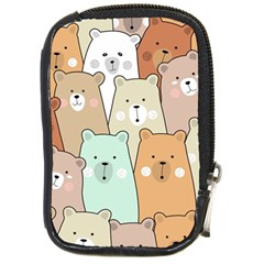 Colorful-baby-bear-cartoon-seamless-pattern Compact Camera Leather Case by Sobalvarro
