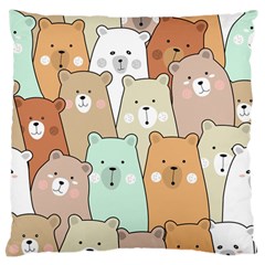 Colorful-baby-bear-cartoon-seamless-pattern Standard Flano Cushion Case (one Side) by Sobalvarro
