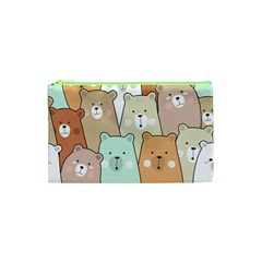 Colorful-baby-bear-cartoon-seamless-pattern Cosmetic Bag (xs) by Sobalvarro