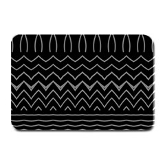 Black And White Minimalist Stripes  Plate Mats by SpinnyChairDesigns