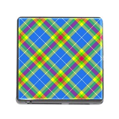 Clown Costume Plaid Striped Memory Card Reader (square 5 Slot) by SpinnyChairDesigns