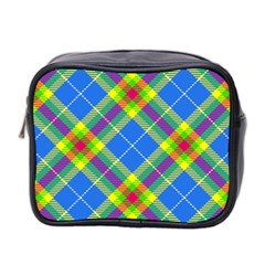 Clown Costume Plaid Striped Mini Toiletries Bag (two Sides) by SpinnyChairDesigns