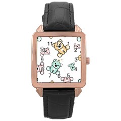 Bears Rose Gold Leather Watch  by Sobalvarro