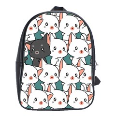 Seamless-cute-cat-pattern-vector School Bag (large) by Sobalvarro