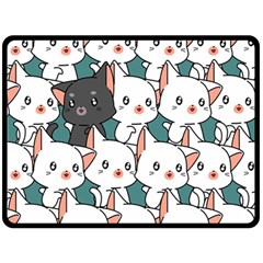 Seamless-cute-cat-pattern-vector Fleece Blanket (large)  by Sobalvarro