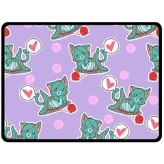 Playing Cats Double Sided Fleece Blanket (large)  by Sobalvarro