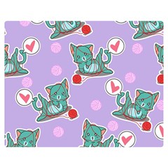 Playing Cats Double Sided Flano Blanket (medium)  by Sobalvarro