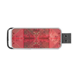 Indian Red Color Geometric Diamonds Portable Usb Flash (one Side) by SpinnyChairDesigns