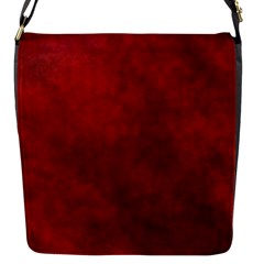 Scarlet Red Velvet Color Faux Texture Flap Closure Messenger Bag (s) by SpinnyChairDesigns