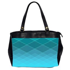 Aqua Blue And Teal Color Diamonds Oversize Office Handbag (2 Sides) by SpinnyChairDesigns