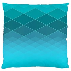 Aqua Blue And Teal Color Diamonds Standard Flano Cushion Case (two Sides) by SpinnyChairDesigns