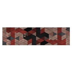 Auburn Grey And Tan Truchet Tiles Satin Scarf (oblong) by SpinnyChairDesigns