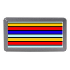 Red And Blue Contrast Yellow Stripes Memory Card Reader (mini) by tmsartbazaar