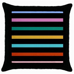 Colorful Mime Black Stripes Throw Pillow Case (black) by tmsartbazaar