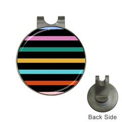 Colorful Mime Black Stripes Hat Clips With Golf Markers by tmsartbazaar