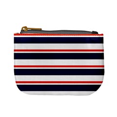 Red With Blue Stripes Mini Coin Purse by tmsartbazaar