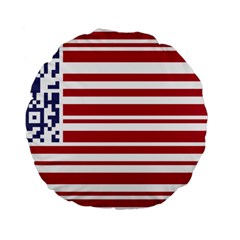 Qr-code & Barcode American Flag Standard 15  Premium Flano Round Cushions by abbeyz71
