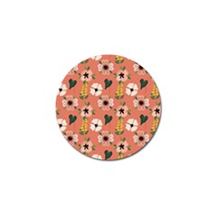 Flower Pink Brown Pattern Floral Golf Ball Marker by Alisyart