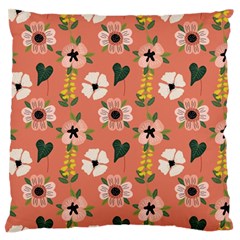 Flower Pink Brown Pattern Floral Standard Flano Cushion Case (one Side) by Alisyart
