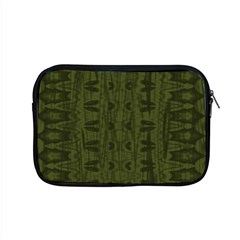 Army Green Color Batik Apple Macbook Pro 15  Zipper Case by SpinnyChairDesigns