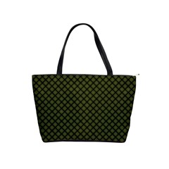 Army Green And Black Plaid Classic Shoulder Handbag by SpinnyChairDesigns