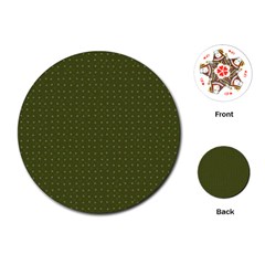 Army Green Color Polka Dots Playing Cards Single Design (round) by SpinnyChairDesigns