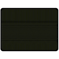 Army Green Black Stripes Fleece Blanket (large)  by SpinnyChairDesigns