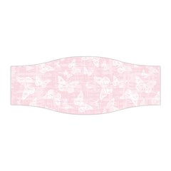 Ballet Pink White Color Butterflies Batik  Stretchable Headband by SpinnyChairDesigns