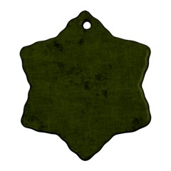 Army Green Color Grunge Ornament (snowflake) by SpinnyChairDesigns
