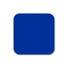 True Cobalt Blue Color Rubber Square Coaster (4 Pack)  by SpinnyChairDesigns