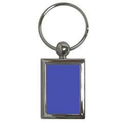 Dark Slate Blue Color Key Chain (rectangle) by SpinnyChairDesigns