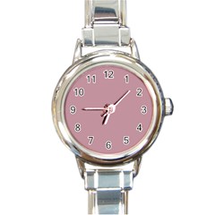 True Mauve Color Round Italian Charm Watch by SpinnyChairDesigns