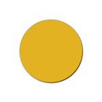 True Saffron Yellow Color Rubber Round Coaster (4 pack)  Front