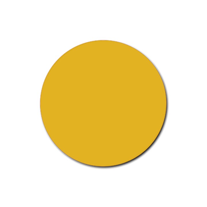 True Saffron Yellow Color Rubber Round Coaster (4 pack) 